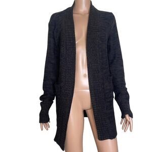 Ashley 26 international brand SZ LG black and brown open front cardigan sweater